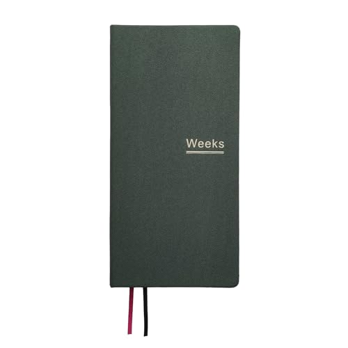 receip Undated Weekly Planner Notebook Pocket Organizer Appointment Book Journal Notebook A6 Week Plan Notepad (Dark Green) - Image 1