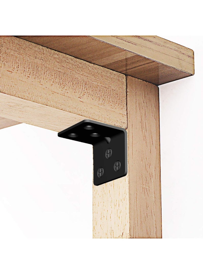 Black Stainless Steel Shelf Bracket,Joint Right Angle Bracket,L Shape Heavy Duty Metal Corner Brace Shelf Supporter (16 Pcs) (1.5x1.18x1.18x0.06) - Image 4