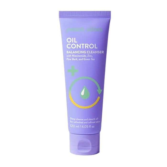 Peach Slices - Oil Control Balancing Cleanser (4.05 oz) - Deep Cleanse, Absorb Oil - Refreshed & Refined Skin - Niacinamide, Zinc, Pine Bark, Green Tea - Vegan, Cruelty Free, Korean Skin Care & Beauty - Image 1