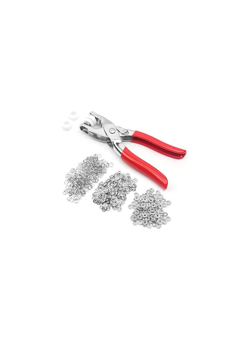 Garment Staples Fastening Tool Set, Fastening Pliers with 100 Extra Grommets for Leather, Canvas, Fabric, Clothes, Shoes, Belts, Bags and Crafts  - Image 1