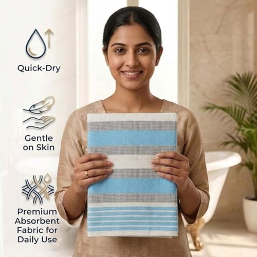 Athom Trendz Athom Living Light Weight Cotton Premium Bath Towel 75x150 cm Multi2 - Image 5