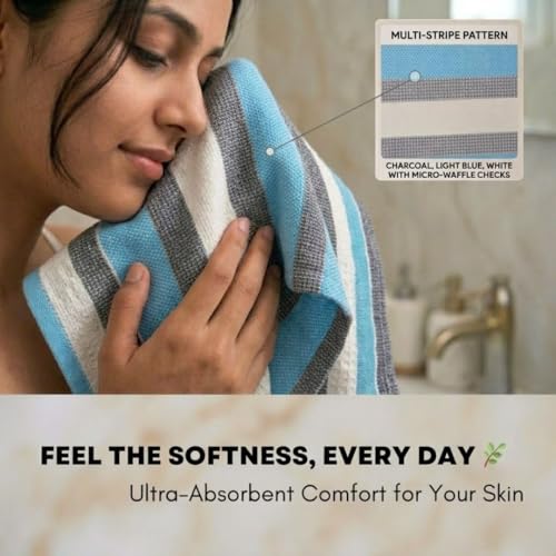 Athom Trendz Athom Living Light Weight Cotton Premium Bath Towel 75x150 cm Multi2 - Image 4