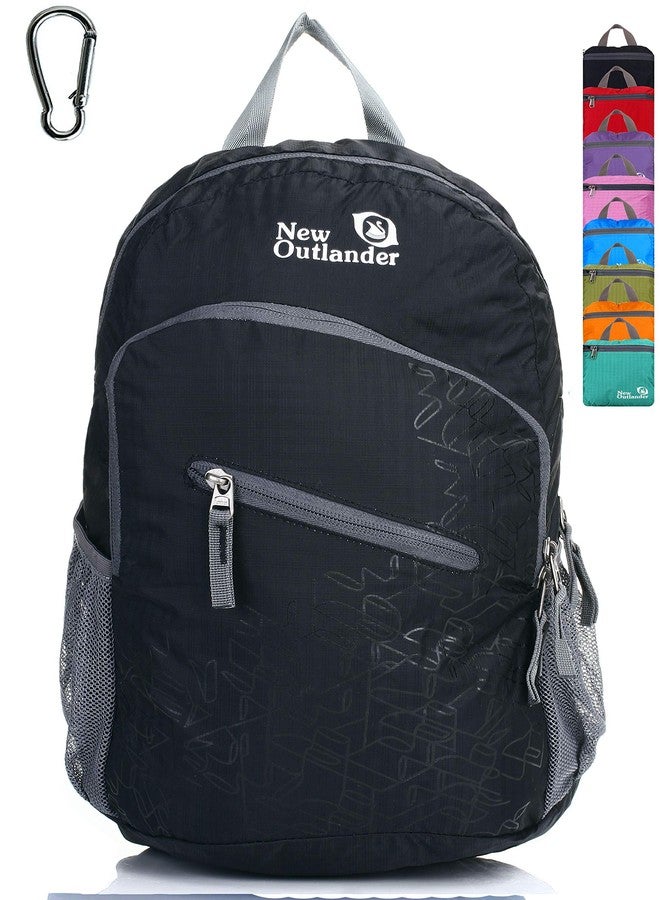 Outlander Packable Handy Lightweight Travel Hiking Backpack Daypack, Black - Image 1