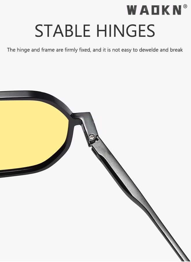 دبليو أيه أو كي أن نظارات شمسية مستقطبة للرجال للرؤية الليلية أثناء القيادة، نظارات شمسية للحماية من الأشعة فوق البنفسجية 400 بإطار من سبائك الألومنيوم والمغنيسيوم، نظارات مربعة للرجال للقيادة وصيد الأسماك والسفر - Image 5