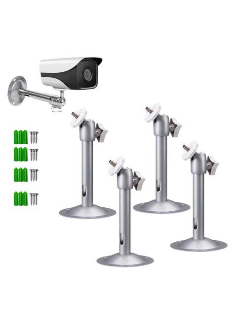 4-Pack Aluminum Alloy Wall Mount for CCTV Bullet Cameras and IP Cameras, Indoor/Outdoor Ceiling Bracket for Secure Installation