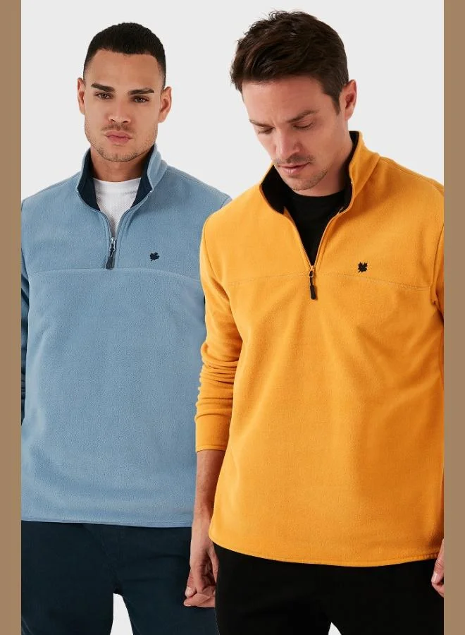 Buratti Buratti Slim Fit Anti-Pilling Non-Pilling Bato Collar Raised 2-Pack Polar Men's POLAR 5906001S2