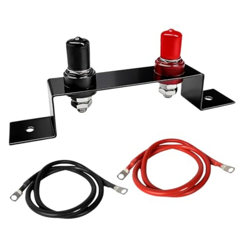 Battery Relocation Kit, Heavy Duty Terminal Jumper Post with Cable and Mounting Bracket, Waterproof Remote Battery Terminal Charging Post for Car RV Truck Trailer Boat - Image 1