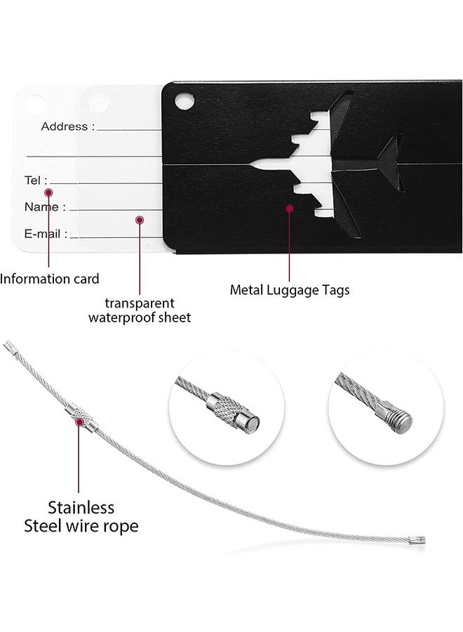 Luggage Tags 7pcs Business Handbag School Card Holder Aluminium Metal Travel ID Bag Tag for Travel Luggage Baggage Identifier - Image 4