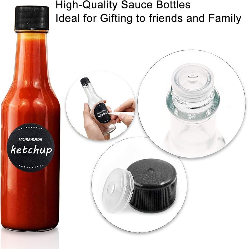 Accguan 5oz / 150ml Hot Sauce Bottles Glass Bottle Clear Oil Bottle for Kitchen- 25 Pack - Image 5