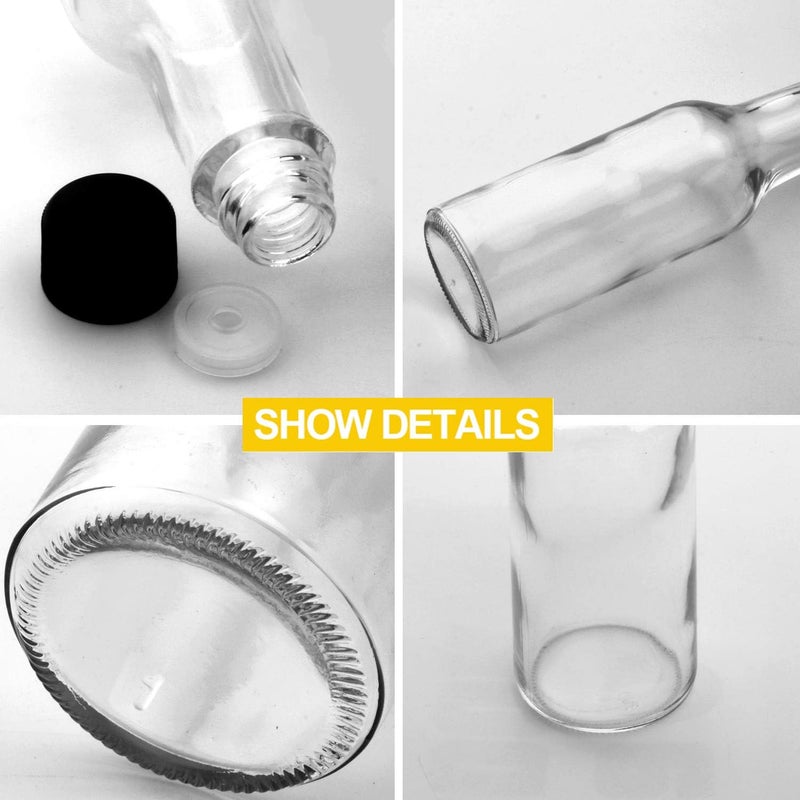 Accguan 5oz / 150ml Hot Sauce Bottles Glass Bottle Clear Oil Bottle for Kitchen- 25 Pack - Image 3