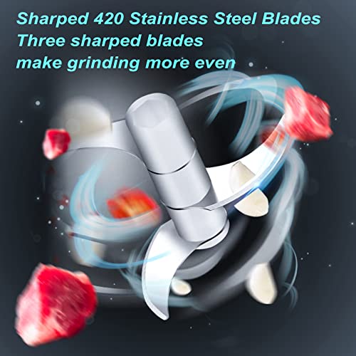 ECLENYES Garlic Chopper, Mini Food Processor, USB Rechargeable Mini Chopper, Powerful Garlic Crusher, Blender to Vegetable, Wireless Vegetable Chopper for Ginger, Chili, Fruit, Meat, etc（250ML） - Image 5