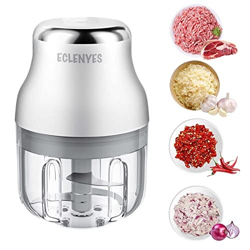 ECLENYES Garlic Chopper, Mini Food Processor, USB Rechargeable Mini Chopper, Powerful Garlic Crusher, Blender to Vegetable, Wireless Vegetable Chopper for Ginger, Chili, Fruit, Meat, etc（250ML） - Image 1