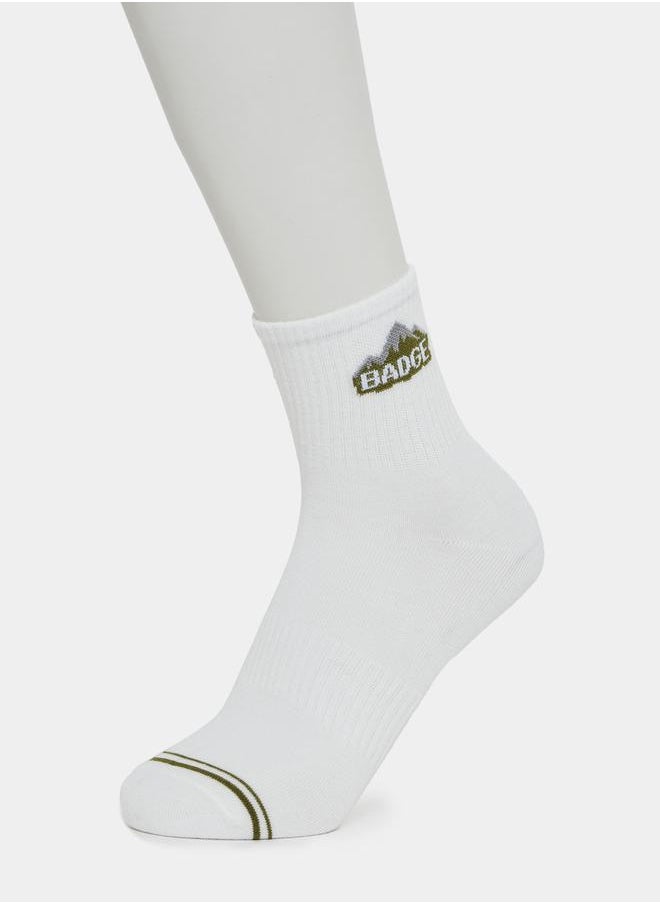 Pack of 3 - Print Detail Crew Socks