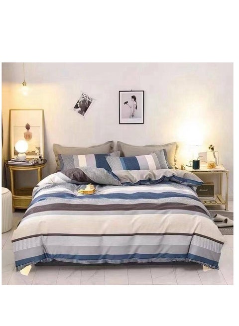 Nordic Single size Bedding Set Luxury Bed Sheets for Children with fixed Quilt Soft cotton Comforter sets blue