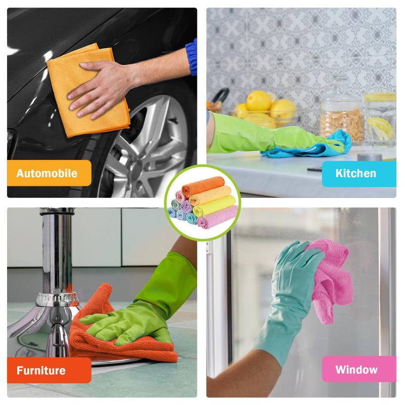 AIDEA Microfiber Cleaning Cloth, 20PK, Colorful Lint-Free Vibrant Cleaning Rags, Microfiber Towels for Cars, Wash Cloths, Dusting Cloth for Home, Window, Cleaning Supplies, 11.5"Ã—11.5" - Image 5