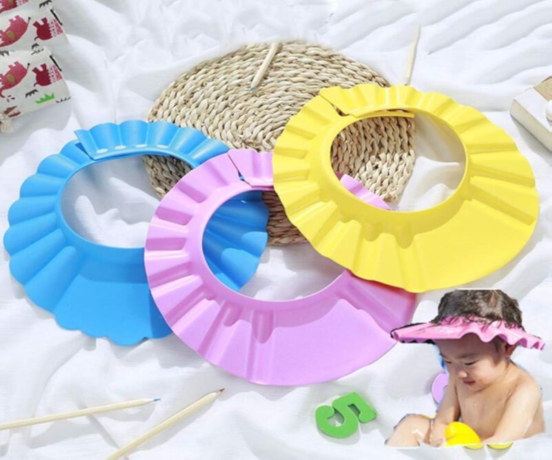 Wanton Baby Safe Shampoo Shower Bathing Wash Hair Shield Hat Protection Soft Cap Adjustable Visor Keep The Water Out of Their Eyes & Face Toddler Kids Children 1PCS (Pink)