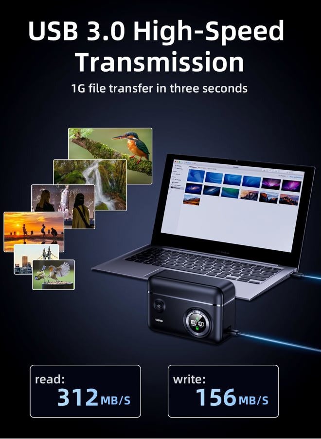 llano NP-FZ100 Camera Charger with Built-in Power Storage and Card Reading Functions - Image 5