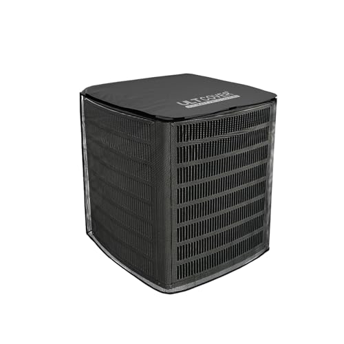 ULTCOVER 2 in 1 Full Mesh with Waterproof Fabric Top Air Conditioner Defender Cover 30W x 30D x 32H inch for Outside AC Units All Seasons Use, Black - Image 1