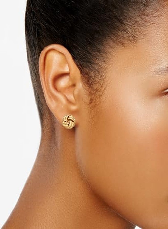 Napier 10mm gold pierced earring with post back closure featuring knot design - Image 2