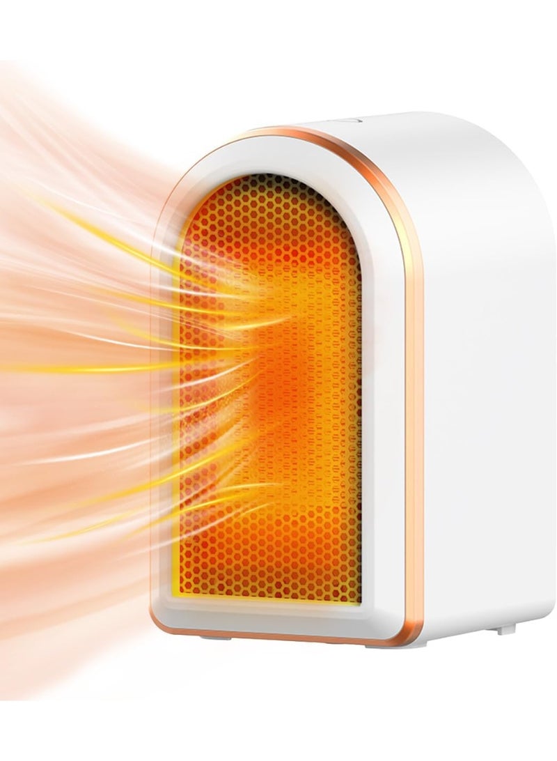 إيزي سخان مروحة كهربائية صغيرة، منخفضة الطاقة الصامت الفضاء المدمجة صغيرة الدافئة، ترموستات 2 أوضاع، المحمولة PTC سخانات مروحة السيراميك للغرف مكتب، المكتب، الحمام، التدفئة الزائدة وحماية نصيحة فوق (أبيض) - Image 1