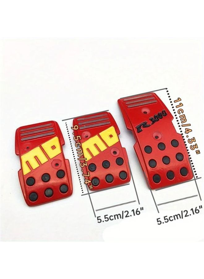 Momo Style Red Aluminum Racing Car Accelerator Brake Pedal Set for Manual Transmission - Image 4