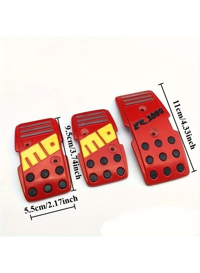 Momo Style Red Aluminum Racing Car Accelerator Brake Pedal Set for Manual Transmission - Image 2
