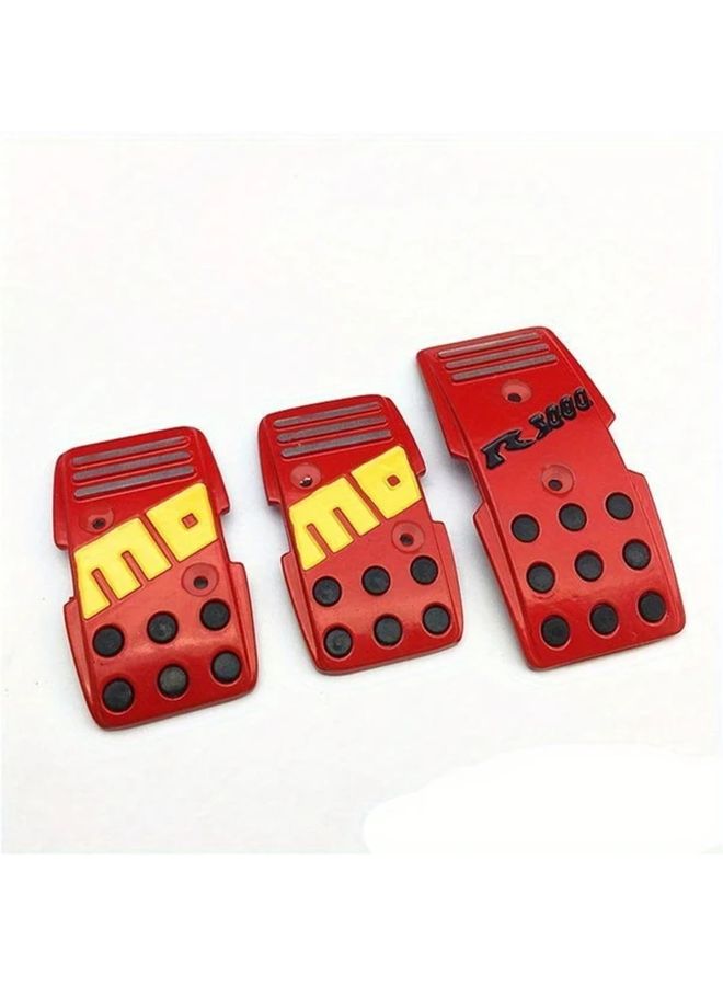 Momo Style Red Aluminum Racing Car Accelerator Brake Pedal Set for Manual Transmission - Image 5