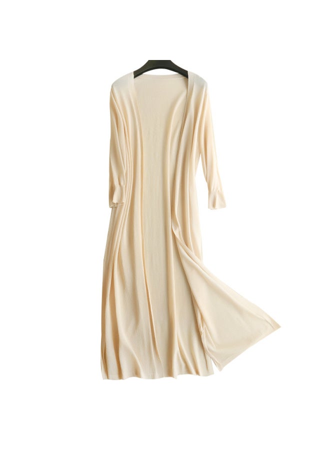 Song Feng Ya Sun-protective Clothing Cardigan W En's Mid-length Summer Thin Ice Silk Knitted Air-conditioning Shirt Loose Korean-style Shawl Outer Wear - Image 5