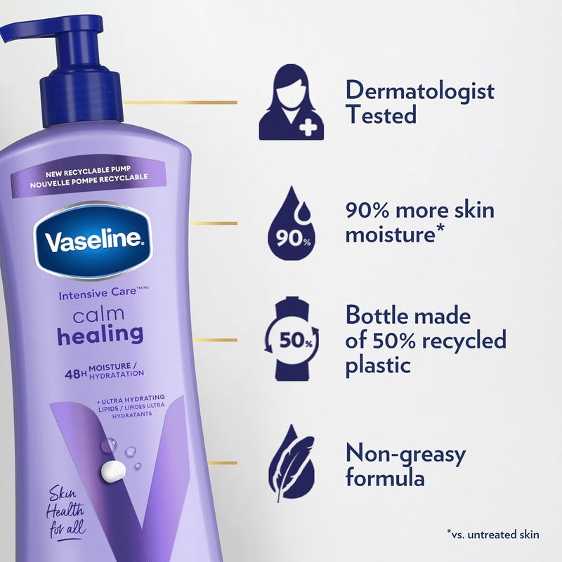 Vaseline Intensive Care Calm Healing Body Lotion 3 count for Dry Skin Made with UltraHydrating Lipids and Lavender Extract to Heal and Restore Dry Skin 203 oz - Image 4