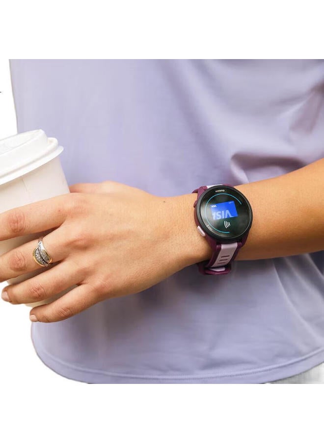 Garmin Forerunner 165 إصدار الموسيقى، بنفسجي غروب الشمس، نسبة الأكسجين في الدم، الجري، الرياضات الخارجية، ساعة ذكية، ساعة جري - Image 1