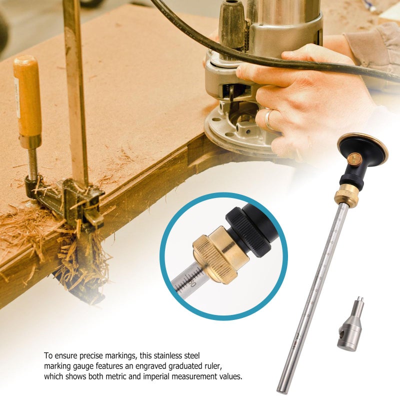 Stainless Steel Mortise Gauge Wood Marking Tool with Fine Adjustment for Dovetail Layout - Image 4