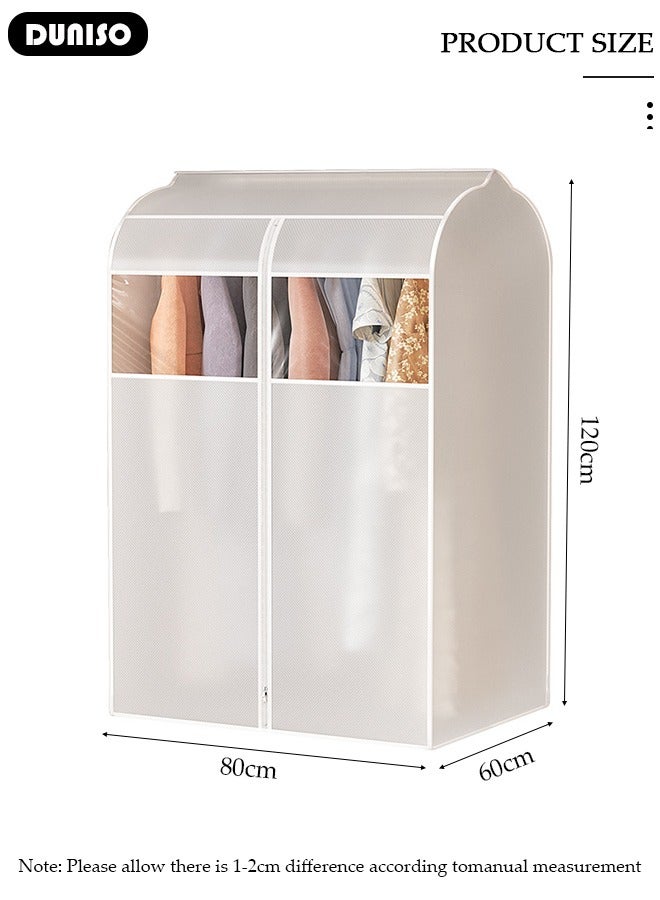 DUNISO Garment Bags for Hanging Clothes, Large Translucent Closet Clothing Protector with Transparent Viewable Window, Waterproof Garment Storage Bag, Coat Covers for Closet with Zipper for Suits, Shirts, Jackets, Long Dress - Image 2