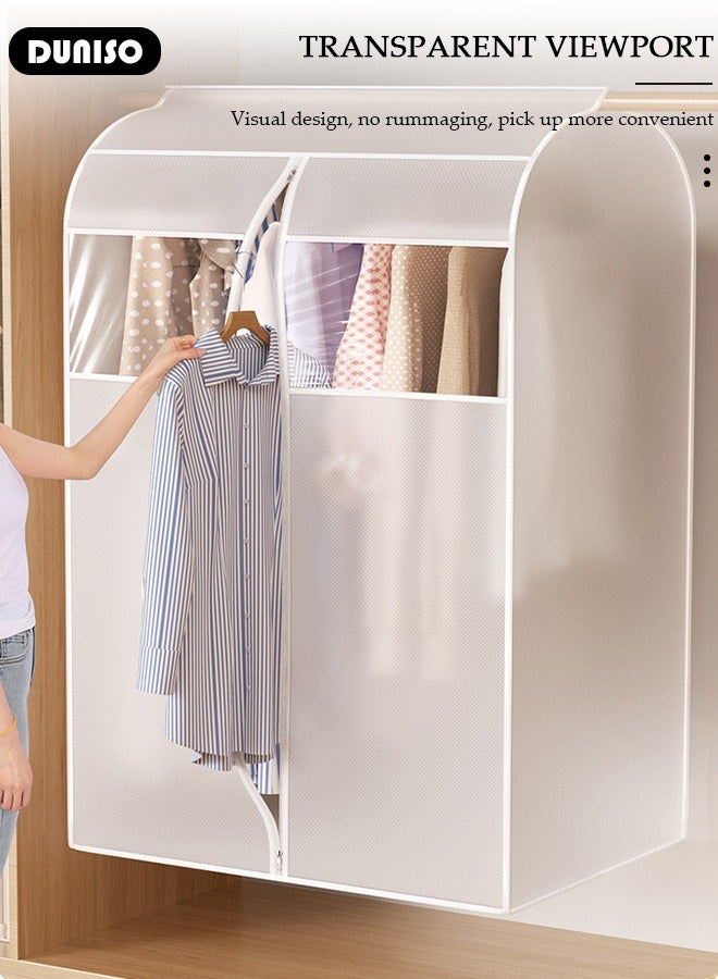 DUNISO Garment Bags for Hanging Clothes, Large Translucent Closet Clothing Protector with Transparent Viewable Window, Waterproof Garment Storage Bag, Coat Covers for Closet with Zipper for Suits, Shirts, Jackets, Long Dress - Image 3