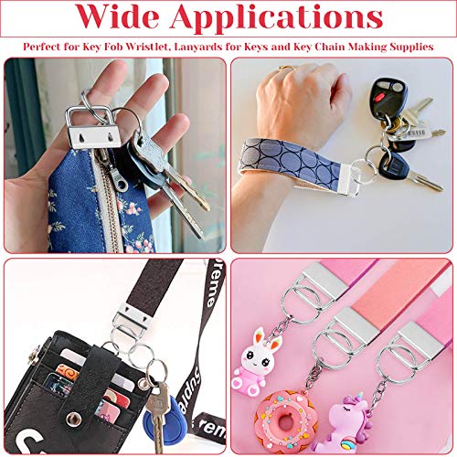shynek Key Fob Hardware Set, Shynek 50PCS Lanyard Key Fob Hardware 1 Inch with Key Fob Pliers Tool for Keychain and Wristlet Clamp Hardware Supplies - Image 2