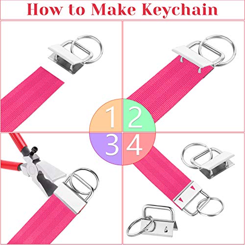 shynek Key Fob Hardware Set, Shynek 50PCS Lanyard Key Fob Hardware 1 Inch with Key Fob Pliers Tool for Keychain and Wristlet Clamp Hardware Supplies - Image 3