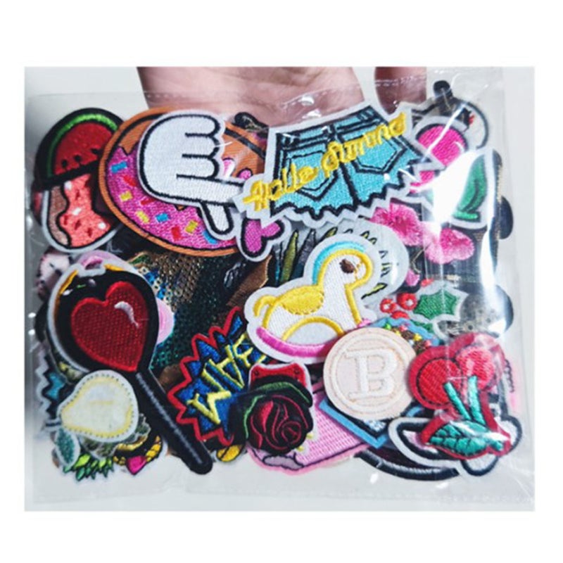 50 Pcs Embroidered Patches Cute Cartoon Patch with Sewing Kit for Jackets Shirts Hats Pants Decoration - Image 3
