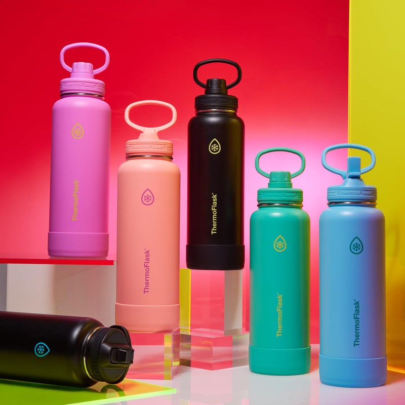 ThermoFlask 40 oz Double Wall Vacuum Insulated Stainless Steel Water Bottle with Spout Lid, Shadow Glow - Image 5