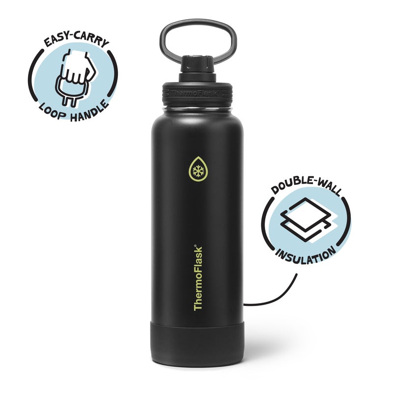 ThermoFlask 40 oz Double Wall Vacuum Insulated Stainless Steel Water Bottle with Spout Lid, Shadow Glow - Image 2