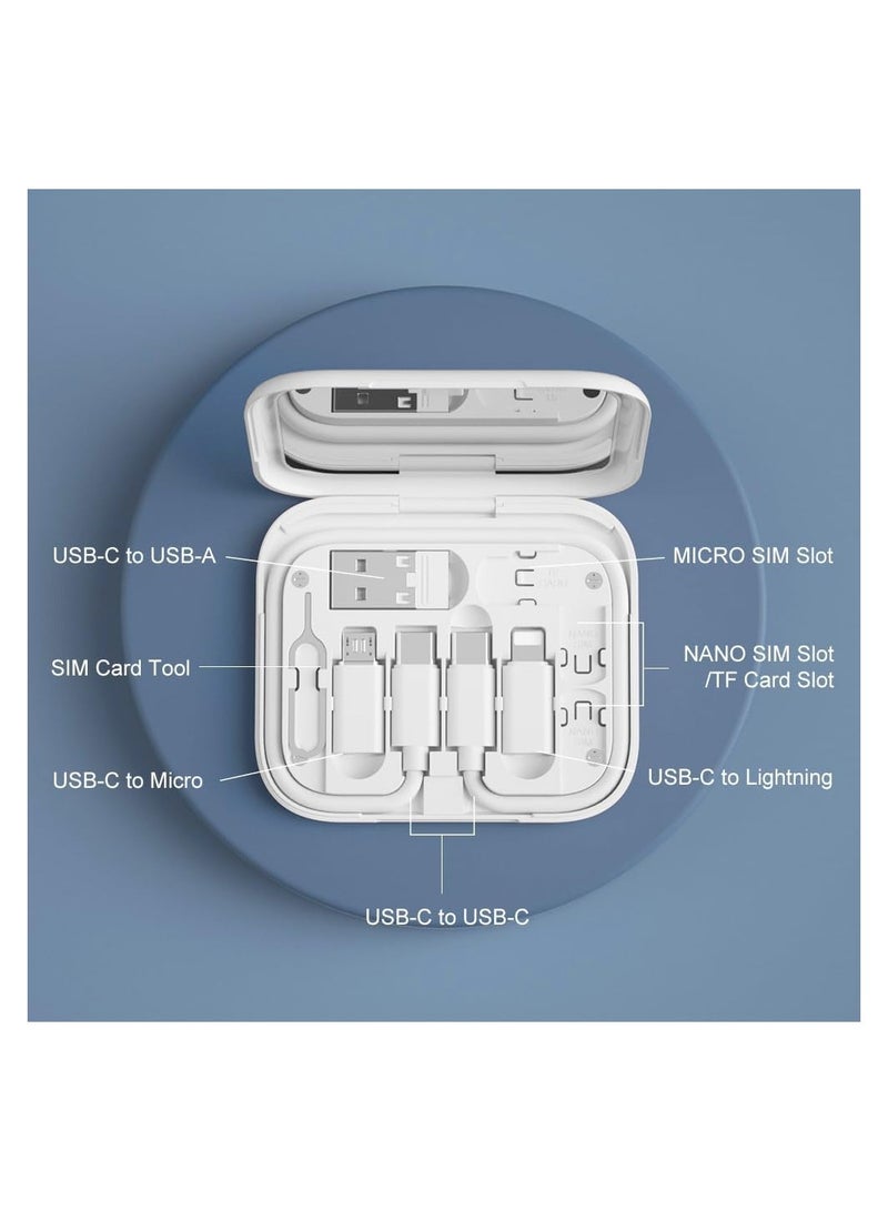 SYOSI USB C Adapter OTG Kit Multi Charging Cable Case Convertor USB C to iOS Device Type C Micro Adapter Data Transfer Contains Card Slot for Traveling Use as Phone Holder Contains Makeup Mirror - Image 3