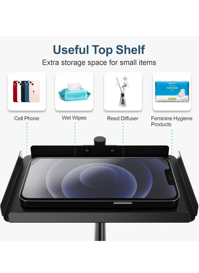 JOGAMS Free Standing Paper Holder Stand with Shelf Phone Shelf Bathroom Toliet Decor  Tissue Paper Roll Holder  - Image 4