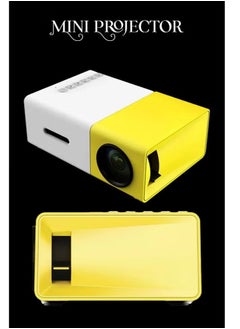 TIGER Mini Projection Machine with USB/HD/AV/TF Card Slot & Mini Pocket Remote Controller for Smartphone/Laptop – Compact, Portable Projector for Movies, Presentations, Gaming | White/Yellow  - Image 1