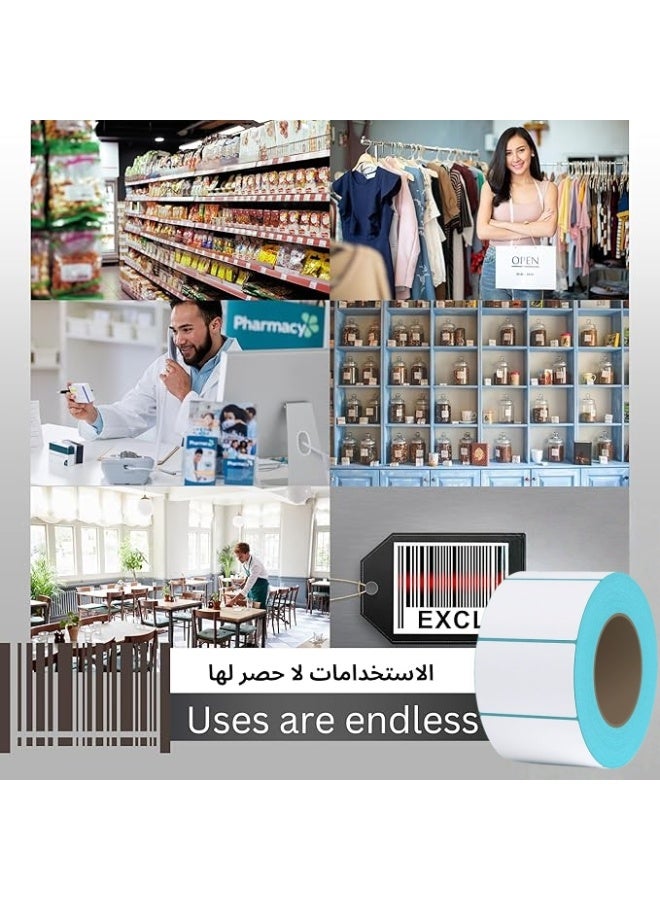 Lesha 40*30mm White Thermal Labels, Rectangle Thermal Printer Stickers, Self-Adhesive Durable Sticker with Perforation Line for Price, Barcodes, Mailing, Names, 800 Labels/1 Roll - Image 5