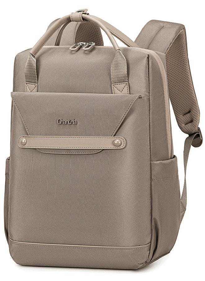 Chantria - CB00618 Multi-Purpose Casual 14-inch Laptop Compartment Waterproof Backpack for Women - Khaki - Image 1
