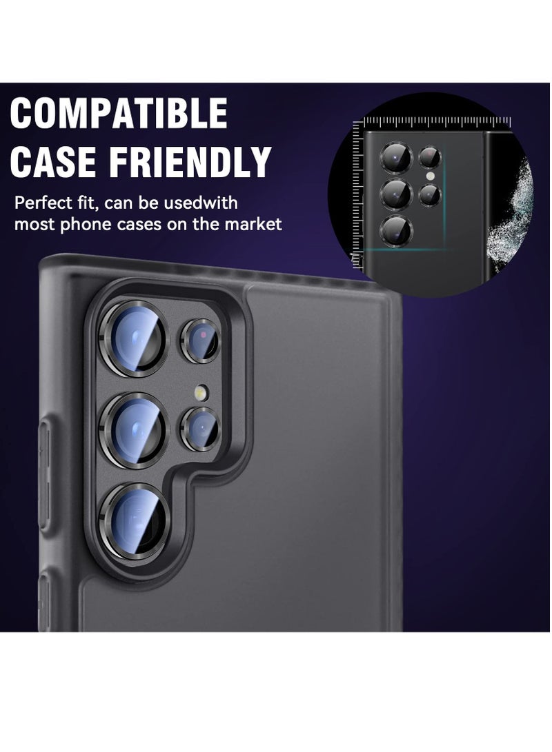 BORTONY Galaxy S23 Ultra Camera Lens Protector Tempered Glass Accessories Aluminum Edge Scratch Resistant Case Friendly for Samsung Galaxy S23 Ultra - Image 4