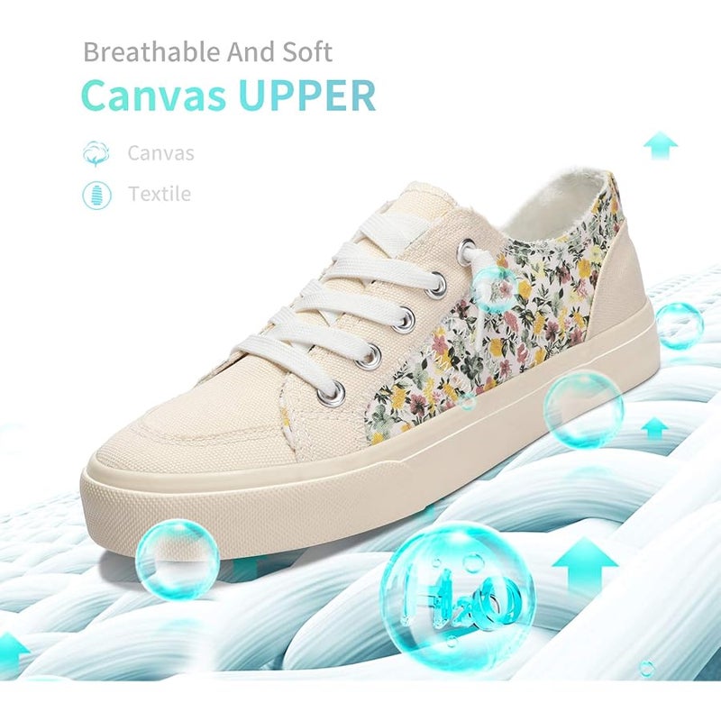Obtaom Women's Play Fashion Sneaker White Color Washed and Leopard Canvas Slip on Shoes - Image 4