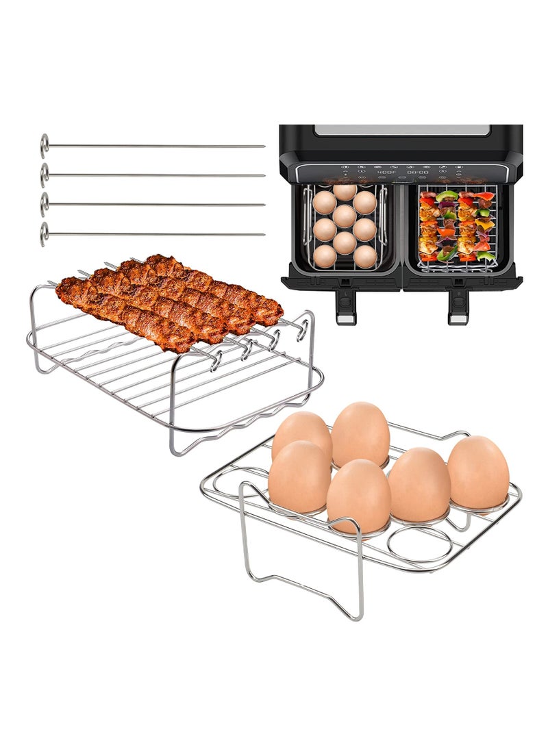 SYOSI رف هوائي، متوافق مع قلاية نينجا الهوائية مزدوجة، رفوف مجفف الطبقات، ملحقات القلاية الهوائية المتوافقة مع قلاية نينجا فود مزدوجة المنطقة (AF451UK)(AF300UK)(AF400UK) (2PCS) - Image 1