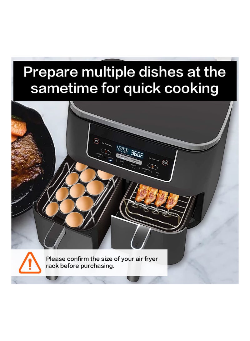 SYOSI رف هوائي، متوافق مع قلاية نينجا الهوائية مزدوجة، رفوف مجفف الطبقات، ملحقات القلاية الهوائية المتوافقة مع قلاية نينجا فود مزدوجة المنطقة (AF451UK)(AF300UK)(AF400UK) (2PCS) - Image 3