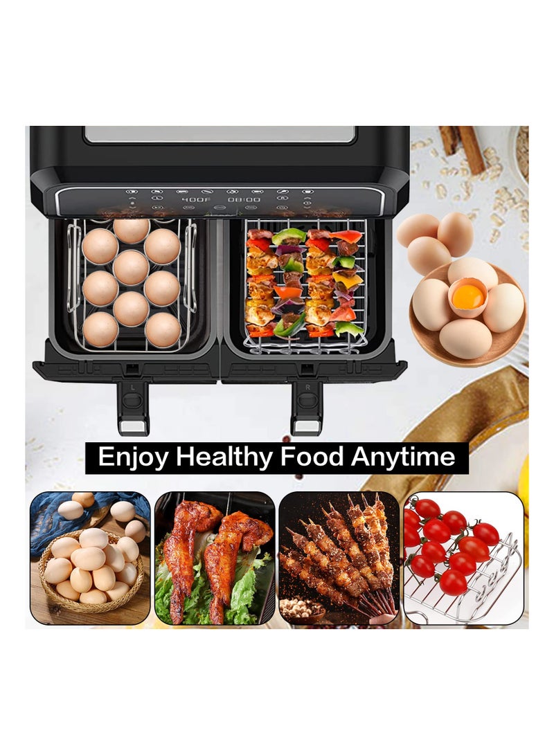 SYOSI رف هوائي، متوافق مع قلاية نينجا الهوائية مزدوجة، رفوف مجفف الطبقات، ملحقات القلاية الهوائية المتوافقة مع قلاية نينجا فود مزدوجة المنطقة (AF451UK)(AF300UK)(AF400UK) (2PCS) - Image 5