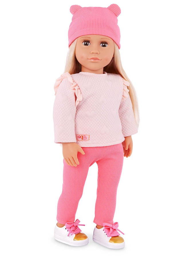 Our Generation Fashionable 18-inch Girl Doll with Sweatsuit & Beanie Hat, Gifting Toys, Age 6+ years, Character-Joyce - Image 3