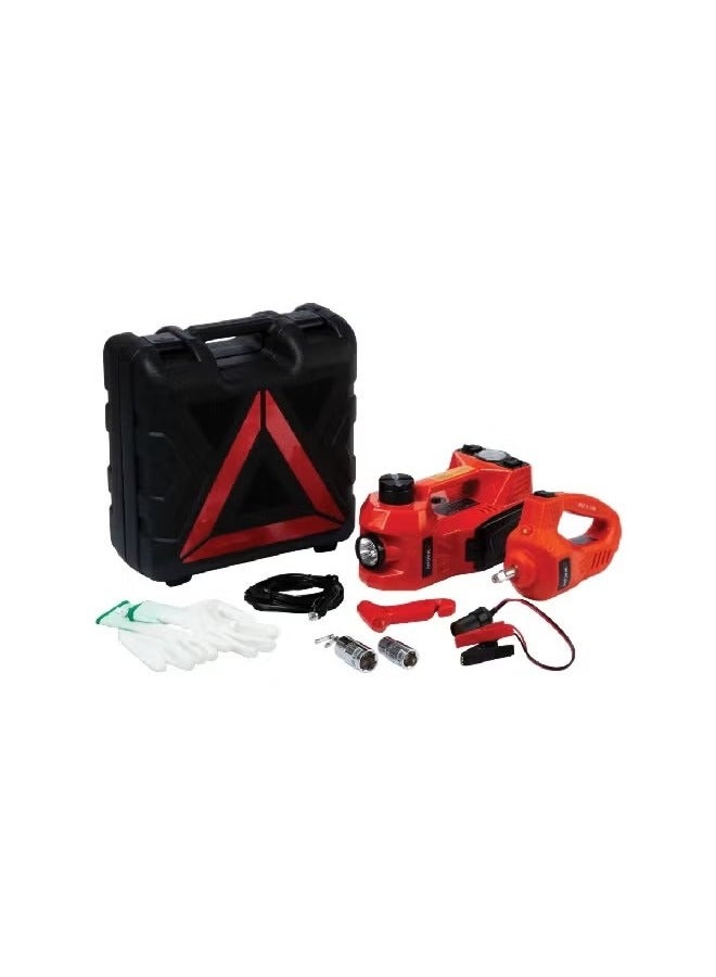 Generic 3-In-1 Electric Car Jack, Impact Wrench and Air Compressor Kit Red and Black 33.02 x 17.78 x 35.56 cm  - Image 1